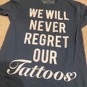 Steadfast brand/ Inked Shop We Will Never Regret Our Tattoos Mens Small Shirt